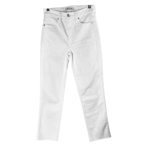 MADEWELL Stovepipe Jean in Pure White High Rise Cropped Size 24 - Picture 1 of 5